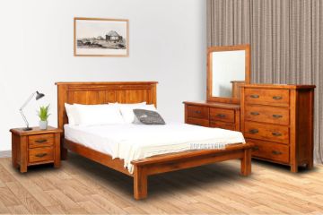 Picture of RIVERWOOD 4PC/5PC/6PC Bedroom Combo in Queen/King Size (Rustic Pine)