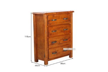 Picture of RIVERWOOD 4-Drawer Tallboy (Rustic Pine)