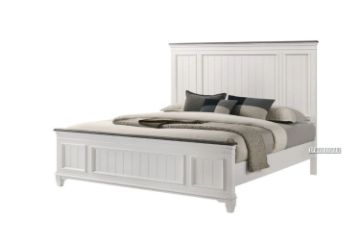 Picture of CHARLES Bed Frame in Queen/Super King Size (White & Grey)