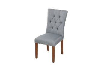 Picture of SOMMERFORD Tufted Fabric Upholstered Dining Chair (Dark Grey)