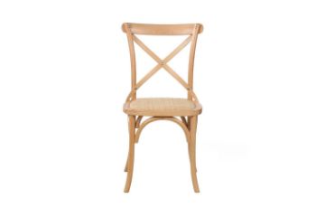 Picture of ALBION Solid Beech Cross Back Dining Chair with Rattan Seat (Natural Colour)