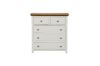 Picture of NOTTINGHAM 5-Drawer Solid Oak Tallboy (White)