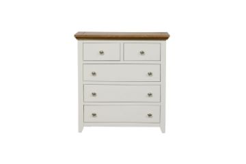 Picture of NOTTINGHAM 5-Drawer Solid Oak Tallboy (White)