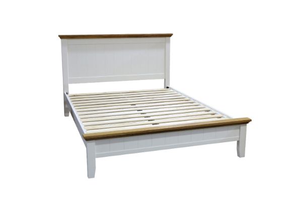 Picture of NOTTINGHAM Solid Oak Bed Frame (White) - Queen