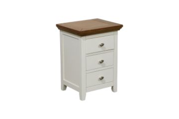 Picture of NOTTINGHAM 3-Drawer Solid Oak Bedside Table (White)