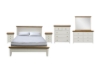 Picture of NOTTINGHAM 4PC/5PC/6PC Solid Oak Bedroom Combo in Queen/King Size (White)