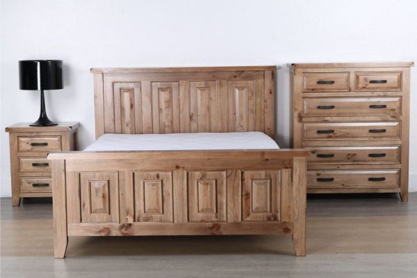 Picture of FRANCO 4PC/5PC/6PC Solid NZ Pine Wood Bedroom Combo in Queen/King Size