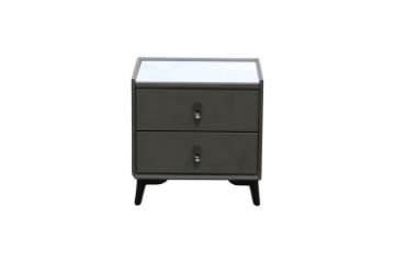 Picture of SHELL DREAM Sintered Stone 2-Drawer Bedside Table (Grey)