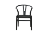 Picture of WISHBONE Solid Wood Y Replica Chair (Black Frame-Black Seat) - 53x50x79