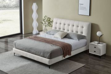 Picture of AUGUSTA Genuine Leather Queen/King/Super King Size Bed Frame (Light Grey)