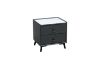 Picture of CUBA 2-Drawer Sintered Stone Top Bedside Table (Dark Grey)