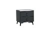 Picture of CUBA 2-Drawer Sintered Stone Top Bedside Table (Dark Grey)