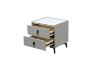 Picture of AUGUSTA 2-Drawer Sintered Stone Top Bedside Table (Light Grey)