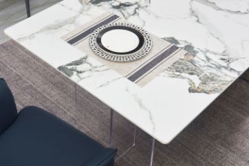 Picture of REGUS 1.6M Ceramic Top Acrylic Steel Leg Dining Table