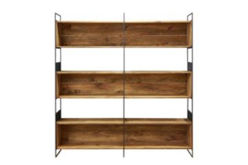 Picture of ELMORE Reclaimed Pine Wood Large Iron Shelf (190x180cm)