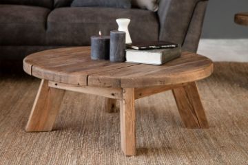 Picture of TRAVER D90 100% Reclaimed Pine Wood Round Coffee Table