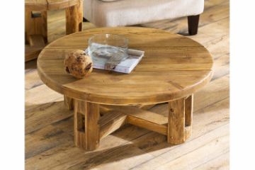 Picture of HOMER D90 Reclaimed Pine Wood Round Coffee Table