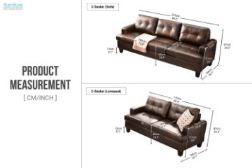 Picture of KNOLLWOOD 3/2 Seater Air Leather Sofa Set (Brown)