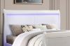 Picture of LOUIS Hevea Wood Bed Frame with LED Lighting Headboard in Queen Size (White)