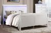 Picture of LOUIS Hevea Wood Bed Frame with LED Lighting Headboard in Queen Size (White)