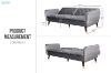 Picture of ARTHUR 3 Seater Velvet Sofa Bed (Grey)