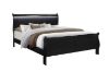 Picture of LOUIS Hevea Wood Bed Frame with LED Lighting Headboard in Queen Size (Black) 