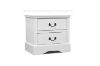 Picture of LOUIS 2-Drawer Hevea Wood Bedside Table with LED Lighting (White)