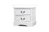 Picture of LOUIS 2-Drawer Hevea Wood Bedside Table with LED Lighting (White)