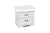 Picture of LOUIS 2-Drawer Hevea Wood Bedside Table with LED Lighting (White)