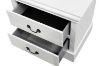 Picture of LOUIS 2-Drawer Hevea Wood Bedside Table with LED Lighting (White)
