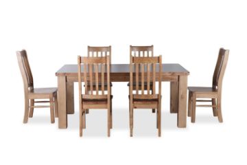 Picture of FRANCO 1.8M/2.1M Solid NZ Pine Wood Dining Set 