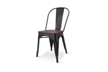 Picture of TOLIX Replica Dining Chair With Solid Pine Wood (Matte Black)
