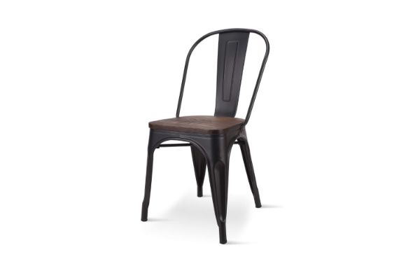 Picture of TOLIX Replica Dining Chair With Solid Pine Wood (Matte Black)