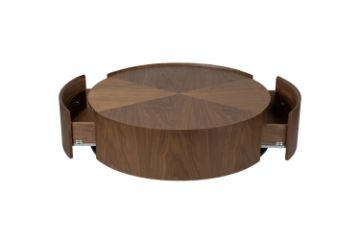 Picture of SKARA Genuine Walnut Veneer D90 Round Coffee Table