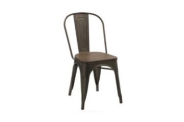 Picture of TOLIX Replica Dining Chair With Solid Pine Wood (Matt Gun)  