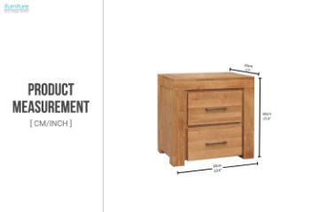 Picture of HEYFIELD 2-Drawer Solid Oak Bedside Table