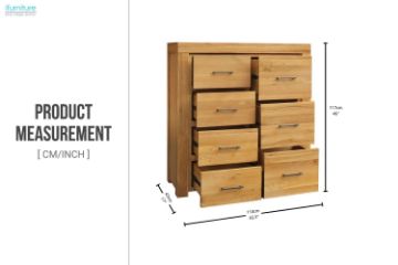 Picture of HEYFIELD 7-Drawer Solid Oak Tallboy