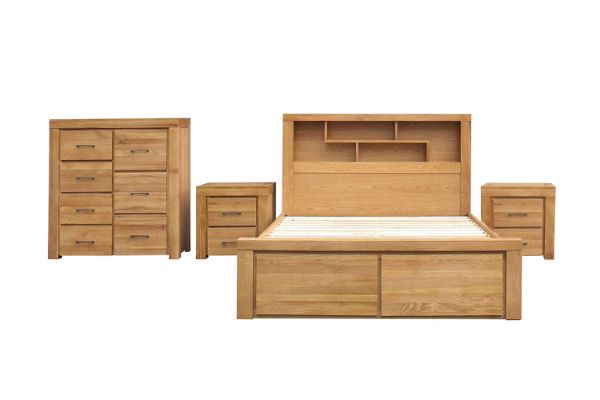 Picture of HEYFIELD Solid Oak Bedroom Combo Set - 4PC King
