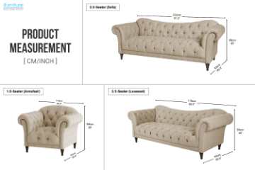 Picture of MARSALA 3.5/2.5/1.5 Seater Chesterfield Tufted Fabric Sofa Range