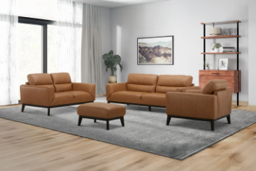 Picture of STONELAND 3/2/1 Seater 100% Genuine Oil Waxed Leather Sofa Range with Ottoman