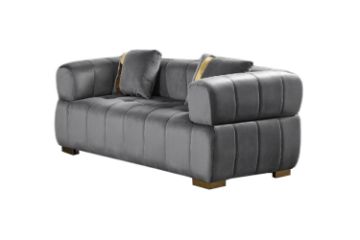 Picture of VEGAS 2 Seater Chesterfield Velvet  Sofa (Grey)