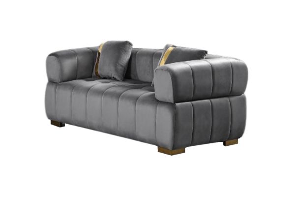 Picture of VEGAS 2 Seater Chesterfield Velvet  Sofa (Grey)