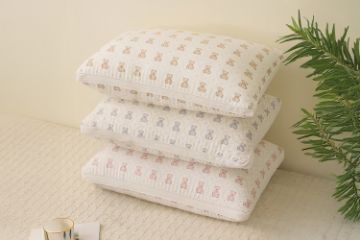 Picture of NITIN Printed Teddy Bear Seersucker Microfibre Pillow - Grey