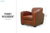 Picture of HEMINGWAY 100% Genuine Silky Aniline Leather Club Armchair