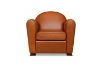 Picture of BOURBON 100% Genuine Silky Aniline Leather Club/Cigar Armchair