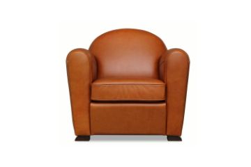 Picture of BOURBON 100% Genuine Silky Aniline Leather Club/Cigar Armchair