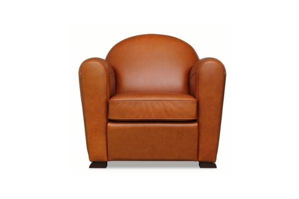 Picture of BOURBON 100% Genuine Silky Aniline Leather Club/Cigar Armchair