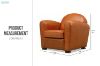 Picture of BOURBON 100% Genuine Silky Aniline Leather Club/Cigar Armchair