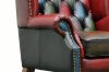 Picture of WILLIFORD 100% Genuine Leather Chesterfield High Back Wing Patchwork Armchair (Multicolour)