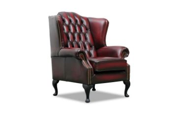Picture of WILLIFORD 100% Genuine Leather Chesterfield High Back Wing Chair/Sofa Chair  (Maroon)